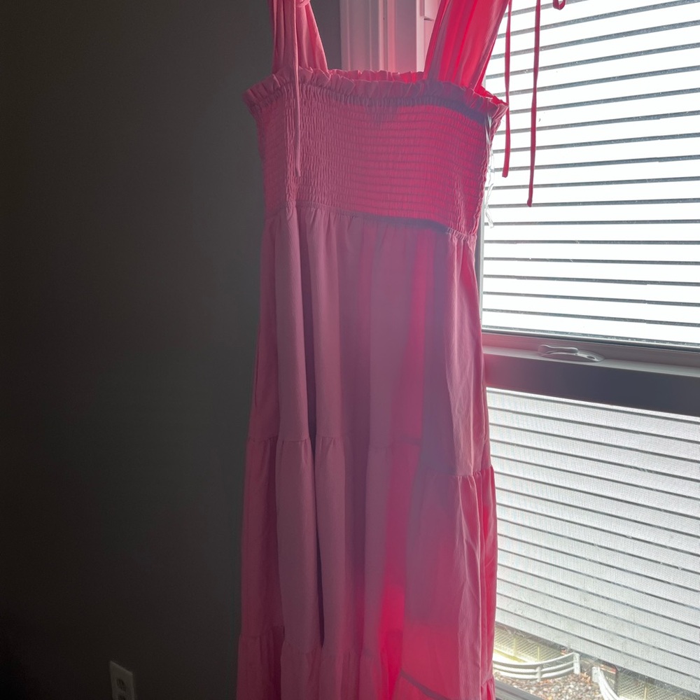 Entro Vibrant Pink Smocked Dress